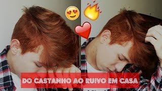 Cabelo ruivo em casa  Do castanho ao ruivo [upl. by Coheman932]