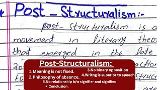 PostStructuralismDeconstruction literary theory with handwritten notes [upl. by Einallem363]