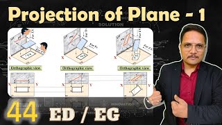 1  Projection of Plane Basics Drawing Process amp Solved Example Explained in Engineering Drawing [upl. by Tlok]