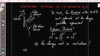 Caractère polaire de la molécule H2O [upl. by Haseena]