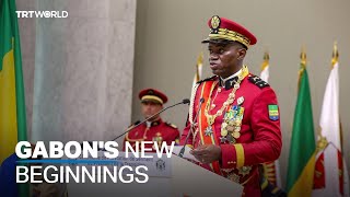 General Brice Nguema sworn in as transitional president [upl. by Beltran]