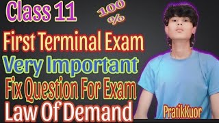 First Terminal Exam  Very Important Question Law of Demand  Grade 11  Economics 2 chapterquot [upl. by Ginsburg]