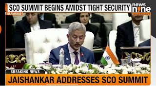 EAM Dr S Jaishankar Addresses SCO Summit in Pakistan  News9 [upl. by Darnall]