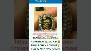 NEW💯 LEBRON👑JAMES MIAMI HEAT🔥2012 NBA🏀FINALS CHAMPIONSHIP🏆SIZE 10 MVP RING wRING BOX [upl. by Aneehsram273]