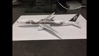 Boeing 777300 Air New Zealand the Hobbit Paper Model Timelapse [upl. by Rafaelof]