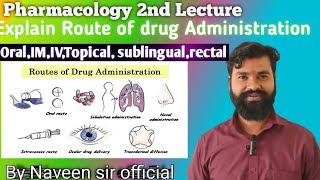 Various routes of drug Administration  Oral  parenteral  Topical  Sublingual Naveen sir [upl. by Apurk735]