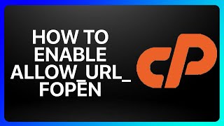 How To Enable AllowUrlFopen In cPanel Tutorial [upl. by Burris]