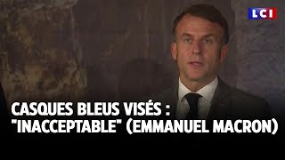 Casques bleus visés  quotInacceptablequot Emmanuel Macron [upl. by Marcia]