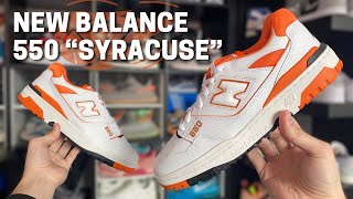 New Balance 550 “Syracuse” White Orange  Talla materials onfeet review Review en Español [upl. by Gayner]