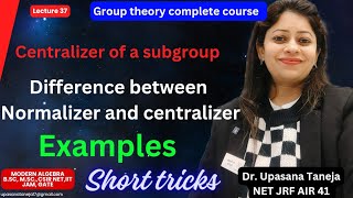 Centralizer of a subgroup Difference between normalizer and centralizer [upl. by Halle]