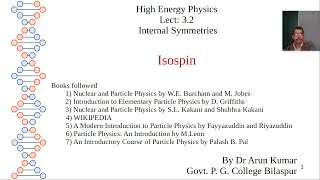 Lect 32 Internal Symmetries Isospin [upl. by Bond271]