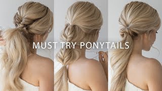 EASY PONYTAIL HAIRSTYLES TUTORIAL 2024 👱🏼‍♀️❤️ [upl. by Vinn556]