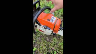 Cold Start Of Stihl 024 AV Chainsaw I Just Serviced [upl. by Assetal]