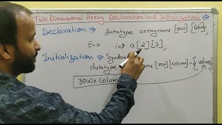 2D  Two Dimensional Array Declaration and Initialization in Hindi  C programming  Learn Code [upl. by Allehc]