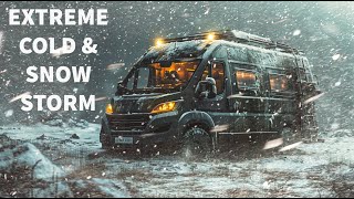 Surviving a Brutal Arctic Winter of Van Life in Extreme Cold amp Snow Storm  Cozy Camping vanlife [upl. by Hadeehsar714]