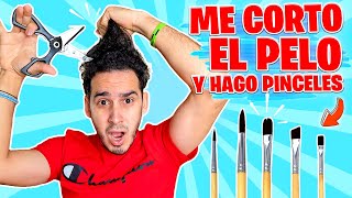 ME CORTO EL PELO Y HAGO PINCELES CON EL PARA PINTAR UN CUADRO Reto pinto con mi Pelo  HaroldArtist [upl. by Gonta758]