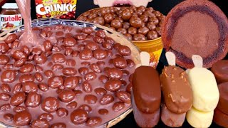 Jimmy ASMR chocolate Nutella ice cream malteser cereal cake Mukbang bites only [upl. by Sigismundo]