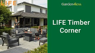 LIFE Timber Corner Garden Furniture Set  A Closer Look At [upl. by Eillat]