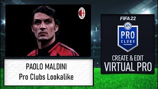 FIFA 22  How to Create Paolo Maldini  Pro Clubs Lookalike [upl. by Soane265]