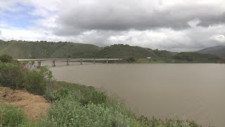 Oftendry Twitchell Reservoir east of Santa Maria filling up to dramatically high level [upl. by Nebuer]