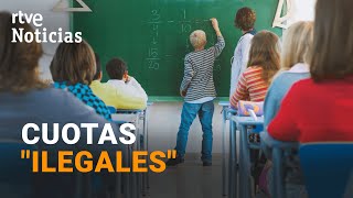 EDUCACIÓN CONCERTADA La CUOTA MEDIA en ESPAÑA es de entre 700 y 900 EUROS  RTVE Noticias [upl. by Juanne]