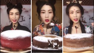 青山 CHOCOLATE LAVA CAKE 🍰ASMR Chinese Chocolate Mukbang Mukbang BigBites EatingShow [upl. by Sacken397]