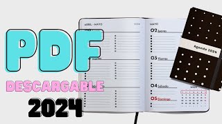 Agenda 2024 para Imprimir Plantilla en PDF barata y completa Como hacerla y encuadernacion fácil [upl. by Anegal]