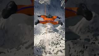 Jump with wingsuit 😍😍😍 wingsuit mountains jump shorts [upl. by Laohcin]