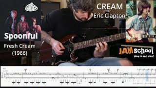 Cream Eric Clapton Spoonful Guitar Solo With Tab [upl. by Kila]