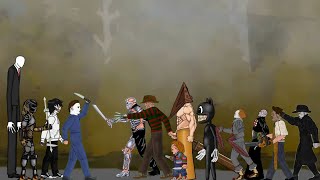 SlenderMan vs Pennywise Predator Jason Michael Freddy Chucky Cartoon Cat Pyramid Head amp More [upl. by Takeo]