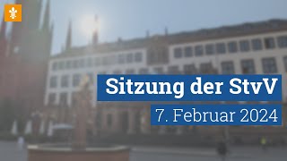 👥 Stadtverordnetenversammlung 7 Februar 2024  Landeshauptstadt Wiesbaden [upl. by Leribag]