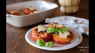 Pomodori al forno ripieni di pangrattato e mozzarella [upl. by Nima]