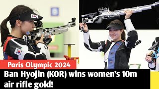 16 year old shooter Ban Hyojin wins gold in womens air rifle [upl. by Proffitt]