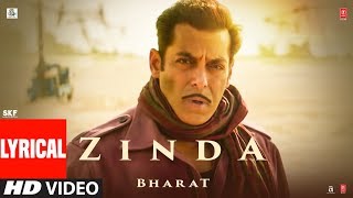 LYRICAL Zinda Song  Bharat  Salman Khan  Julius Packiam amp Ali Abbas Zafar ft Vishal Dadlani [upl. by Nosemyaj]