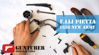 Pietta Model 1858 New Army 44Caliber  Complete disassembly and reassembly complete field strip [upl. by Srini267]