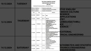 12th Half yearly exam time table 2024 halfyearlyexamtimetable2024 [upl. by Circosta]