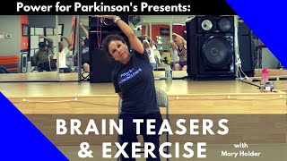 Parkinsons Home Exercise Class Brain Teasers and More [upl. by Haggerty]