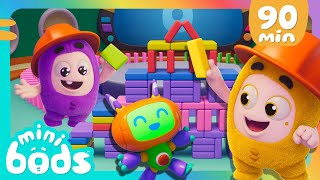 Jeff and Bubbles Build a Very Tall Something  🌈 Minibods 🌈  Preschool Cartoons for Toddlers [upl. by Ressay]