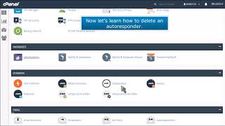 cPanel How to Delete an Autoresponder [upl. by Ijneb784]