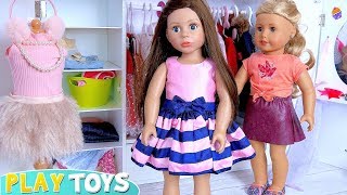 American Girl Baby Dolls Dress up in Bedroom Play Toys adventure [upl. by Marlee610]