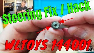 WLTOYS 144001 Steering Fix  Hack to improve the steering 😜 [upl. by Ahsyekat]