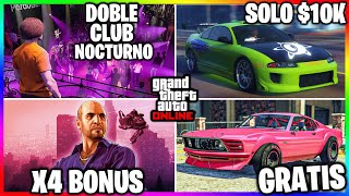 NUEVA ACTUALIZACION COCHE a 10K DOBLE en CLUB NOCTURNO COCHAZOS GRATIS X4 BONUS GTA Online [upl. by Atiuqehs]