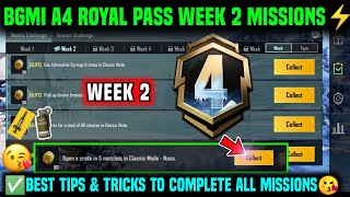 A4 WEEK 2 MISSION  BGMI WEEK 2 MISSIONS EXPLAINED  A4 ROYAL PASS WEEK 2 MISSION  C5S14 WEEK 2 [upl. by Llertak832]