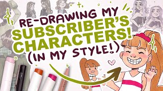 REDRAWING YOUR ART IN MY STYLE  Ohuhu amp Copic Markers [upl. by Onaicnop714]