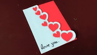 handmade cute and simple card for valentines day  diy valentines day cards [upl. by Earl]