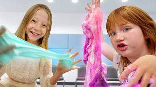 ADLEY and NASTYA make a SLiME SHOP Rainbow Slimes to Surprise youtubers Nikos crazy like nastyas [upl. by Ledif7]