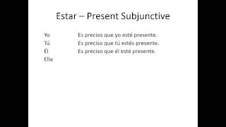 ESTAR  PRESENT SUBJUNCTIVE [upl. by Andris]