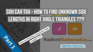 SOH CAH TOA  How to find unknown side lengths in right angle triangles  Trigonometry  Part 1 [upl. by Saxet]