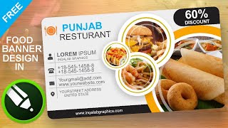 Coreldraw 2019 Tutorial – how to Design RestaurantFood Banner in Coreldraw [upl. by Essej]