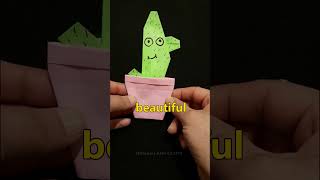 How to make an origami cactus easy origami  Cute origami decoration OrigamiandCrafts [upl. by Kreiner231]